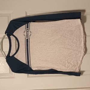 Justice Baseball Raglan Sleeve Girls Top